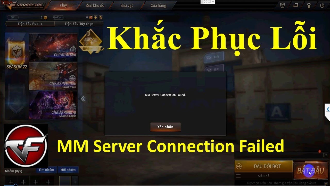 KHẮC PHỤC LỖI MM SERVER CONNECTION FAILED