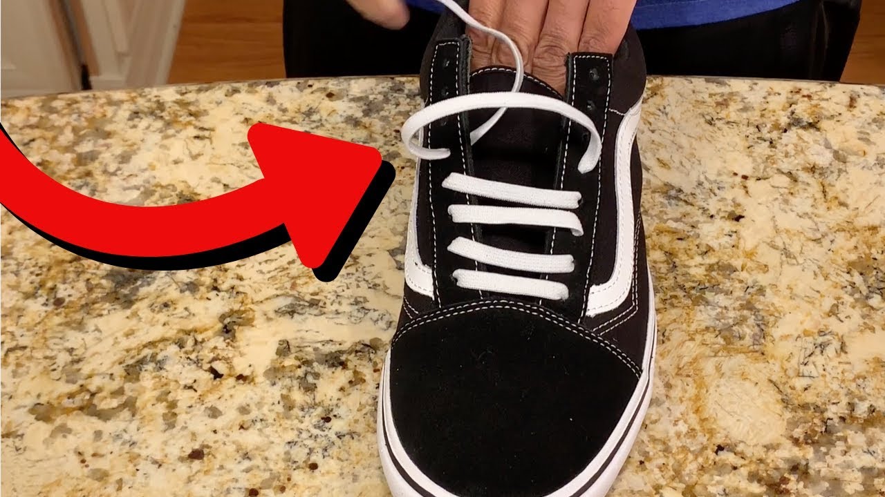 How To Bar Lace Vans Old Skool with Straight Laces No Tie Shoelaces