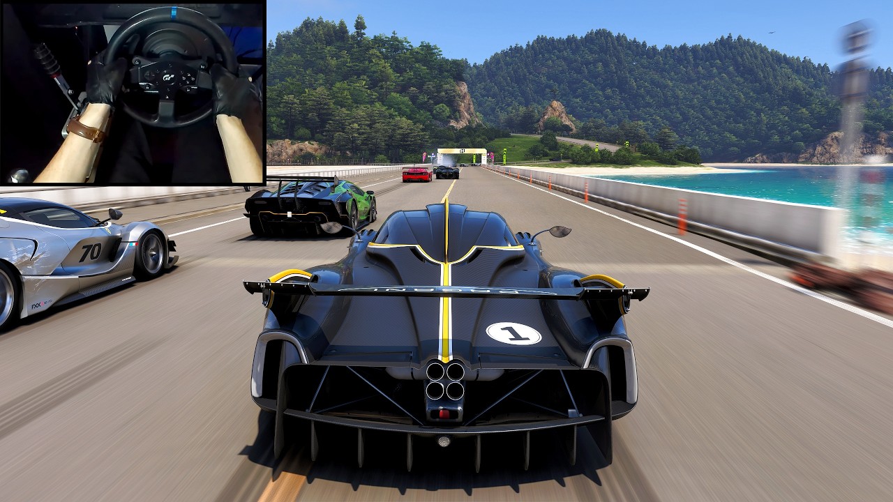 Pagani Huayra R Goliath Race - Forza Horizon 6 | Steering Wheel Gameplay