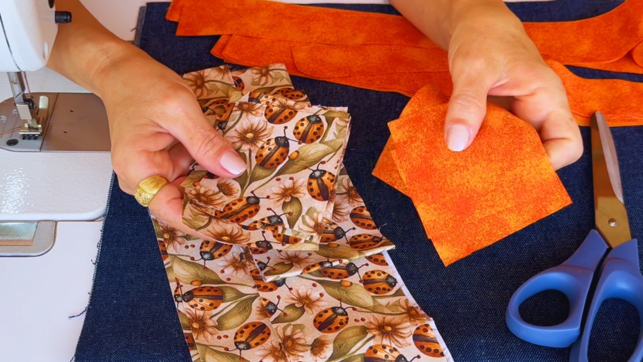 MARAVILHOSO Tapete de RETALHOS com FAIXAS de Tecidos! Transforme RETALHOS em ARTE! 😍