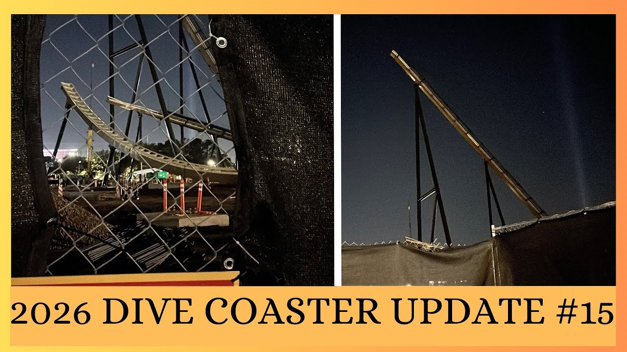 🎢 SFOT 2026 Dive Coaster Update #15- LIFT AND DROP COMPLETE!! 🎢 