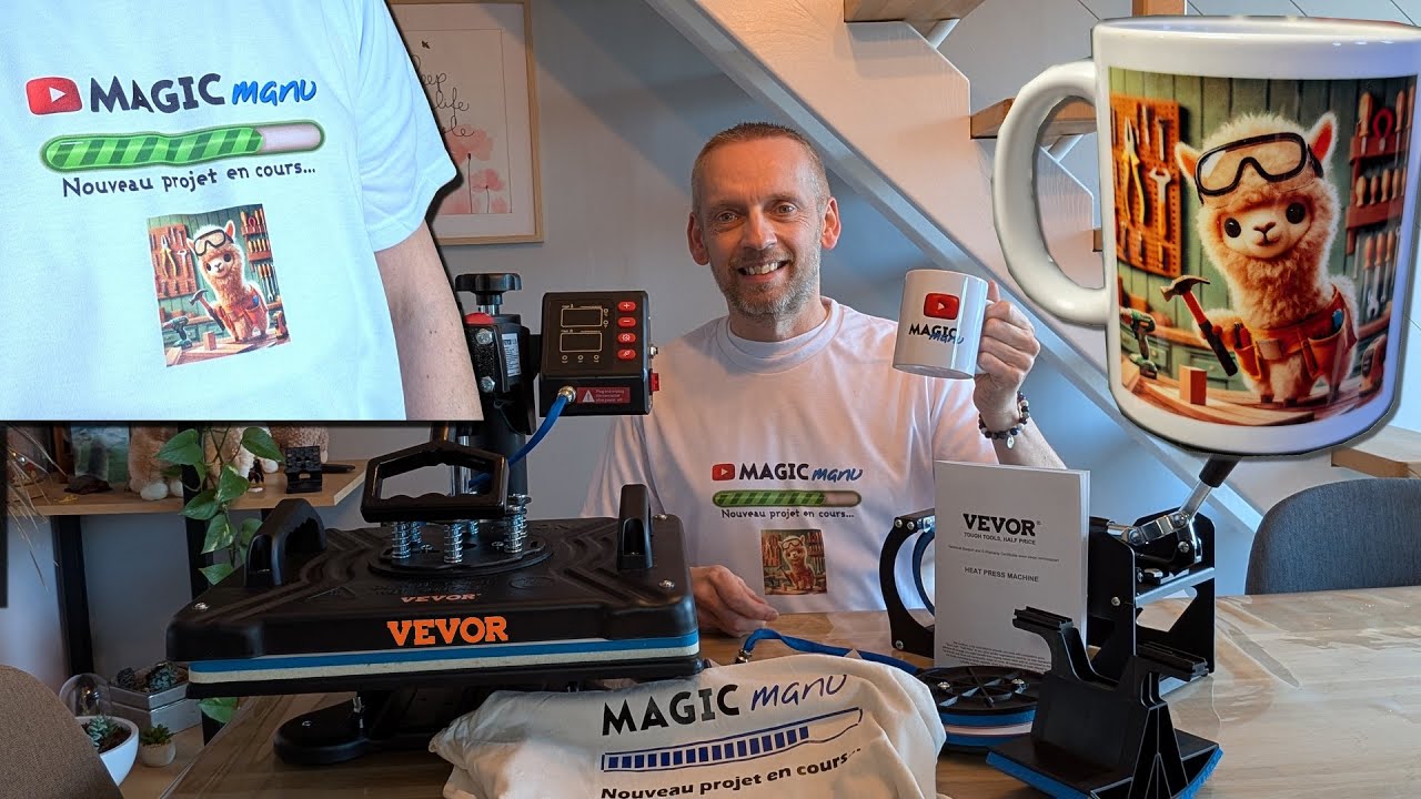 Personnalisation, sublimation et flocage facile avec la presse à chaud 5 en 1 Vevor