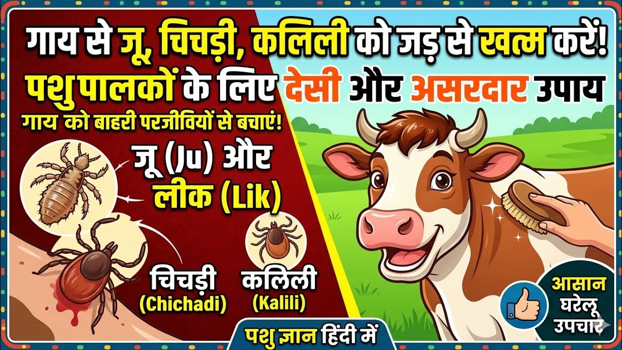 गाय से जु,चिचड़ी,कलिली कैसे खत्म करे ।गाय में चिचड़ी । गाय में कलीली । बाहरी परजीवी । insect on cow