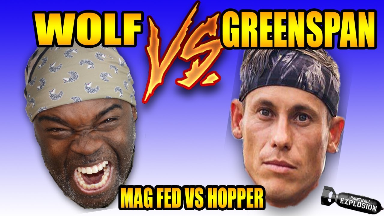 WOLF VS GREENSPAN MAG FED VS HOPPER PAINTBALL
