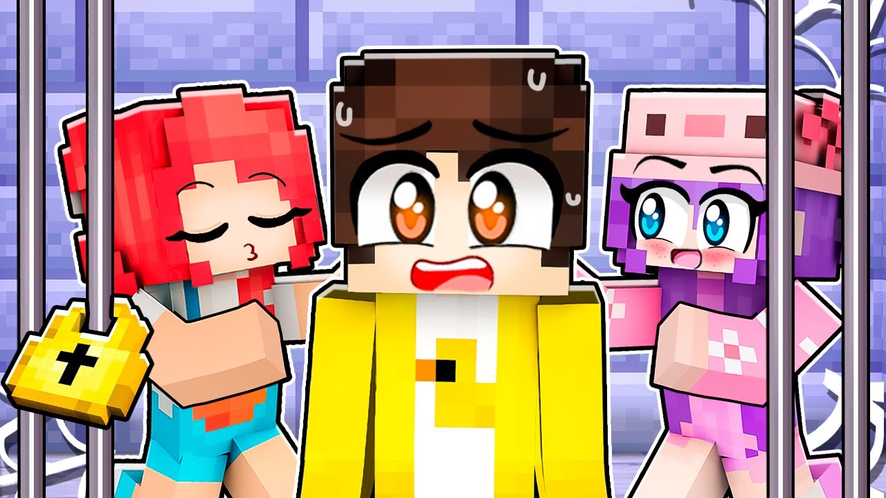 ATRAPADO en una PRISIÓN de CHICAS 😰 en Minecraft 💄💋