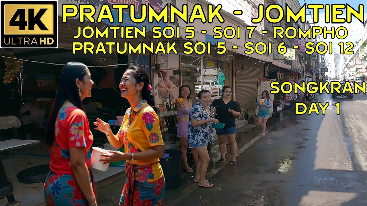 Jomtien and Pratumnak area Songkran 2025 Day 1   Pratumnak Soi 5 Soi 6 Soi 12   Jomtien Soi 5 Soi 7