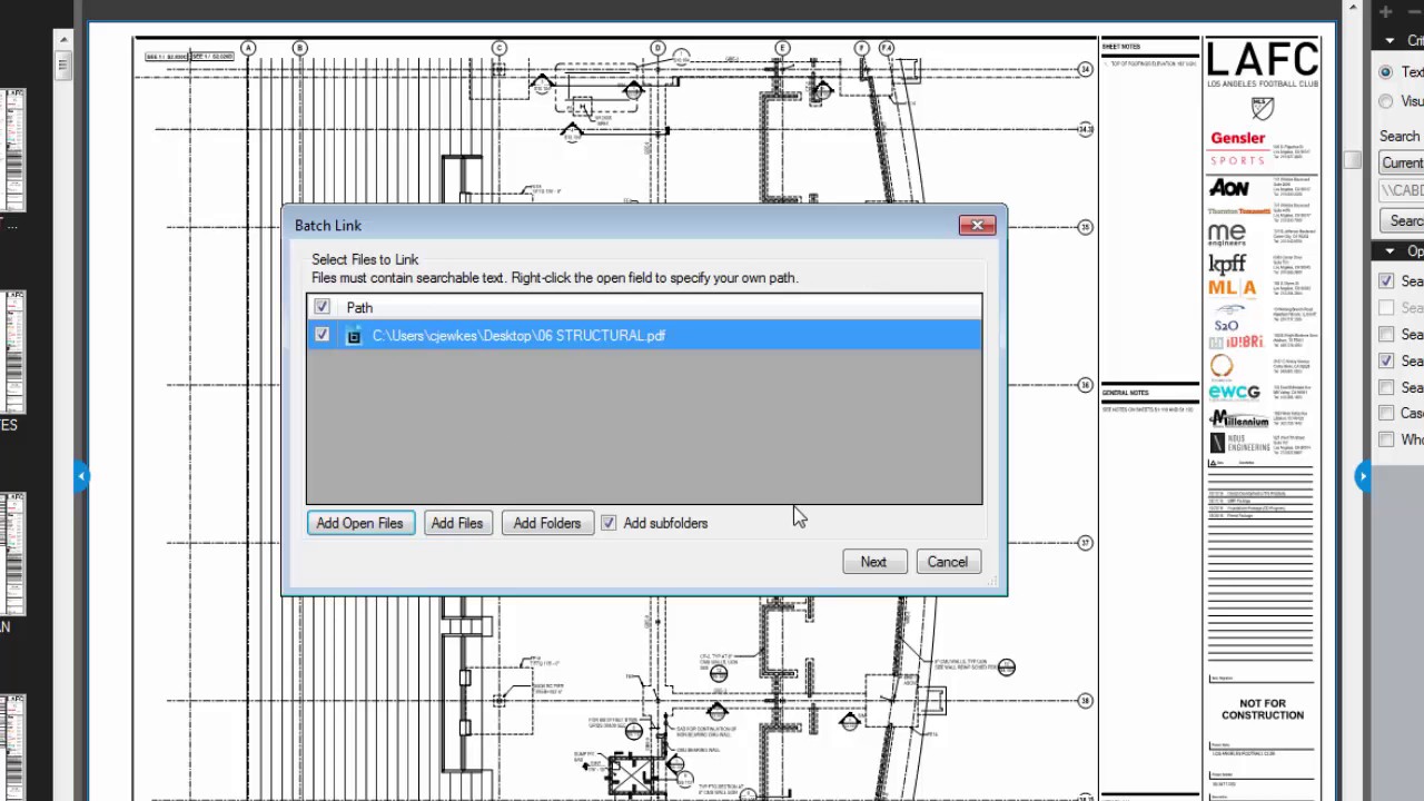 Bookmarks and Hyperlinking in Revu BlueBeam