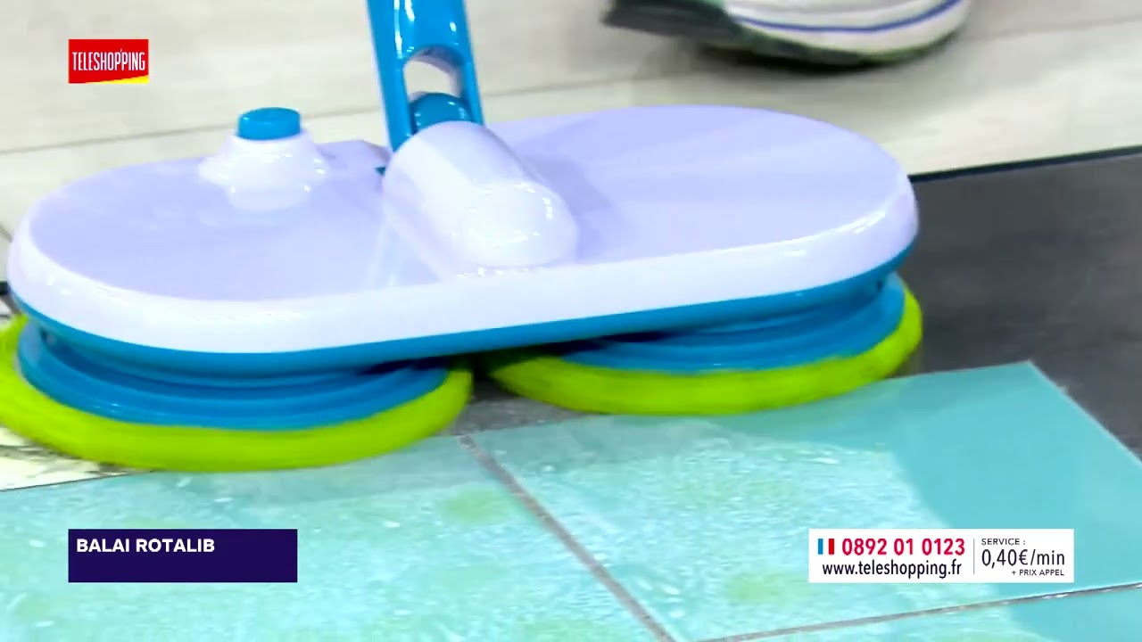 Teleshopping - Balai rotalib - Balai électrique à deux têtes rotatives