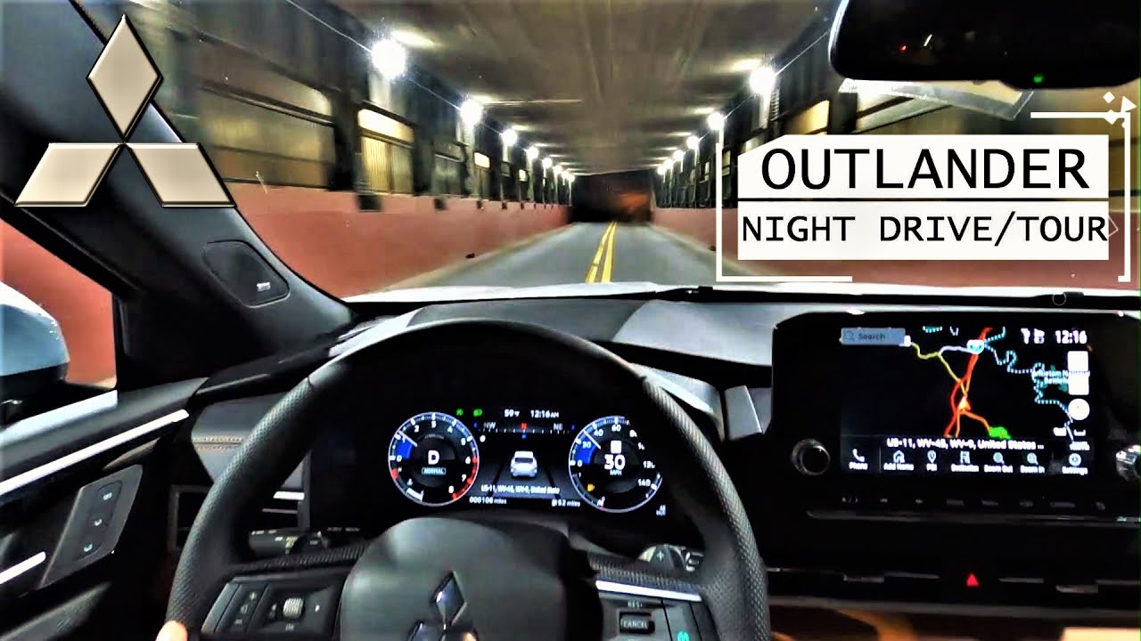 Mitsubishi Outlander SEL 2023 Premium Night Time Lighting: обзор и вождение в формате 4K!