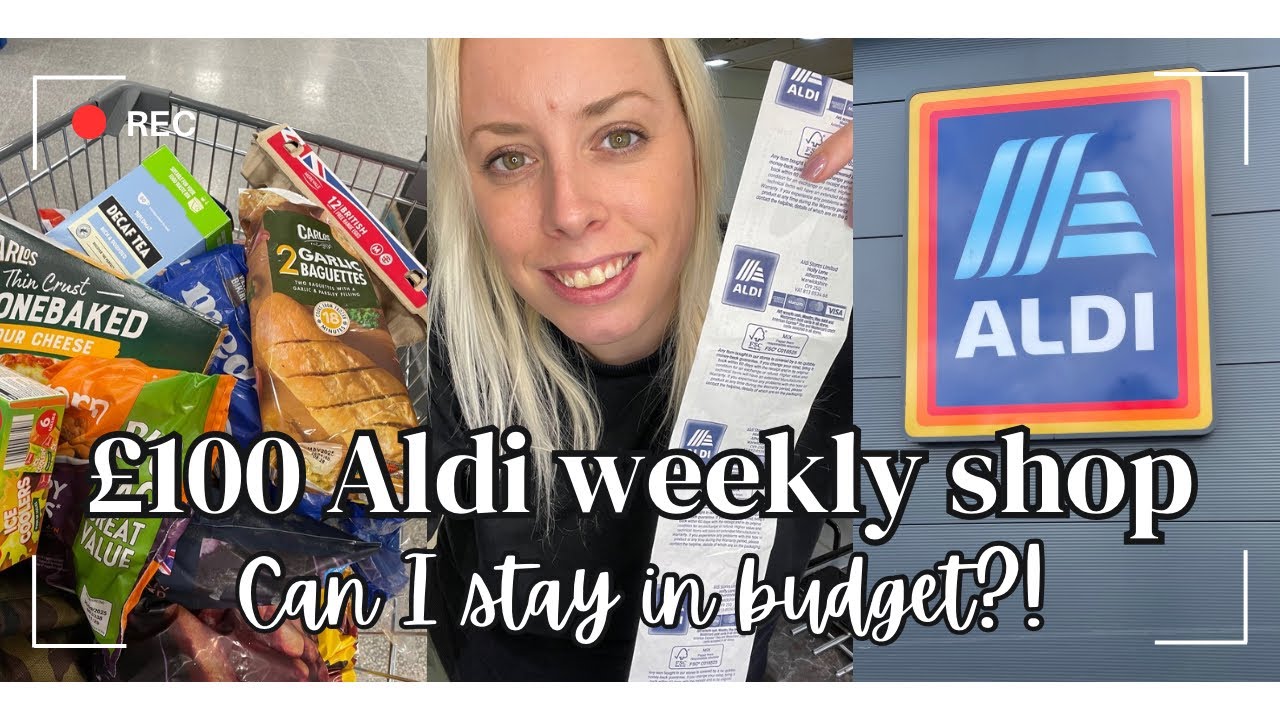 £100 ALDI BUDGET WEEKLY SHOP: Budget food shopping haul at Aldi ~ Chaotic UK mum vlog! Shop with me.