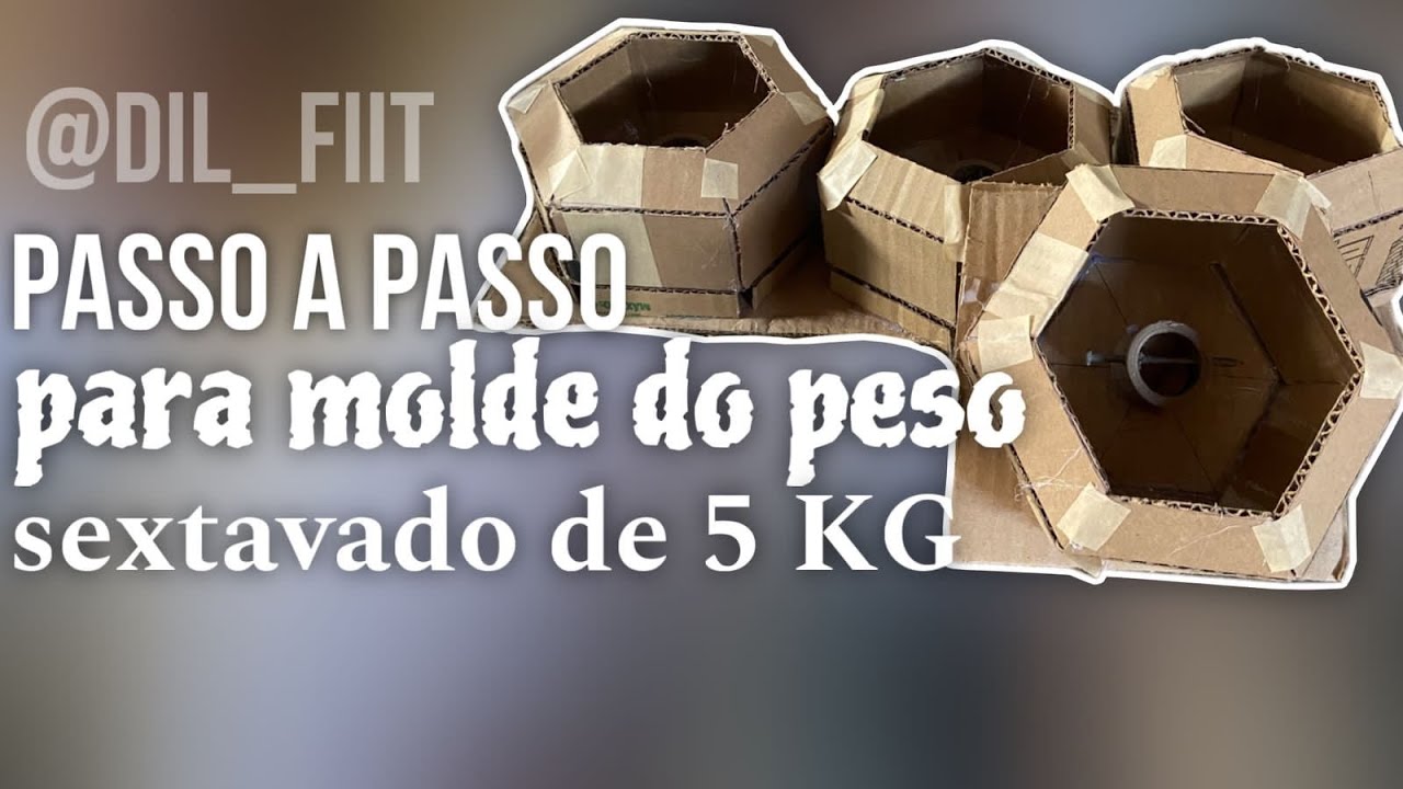Passo a passo de como fazer o molde do peso de 5 kg,para peso sextavado de concreto