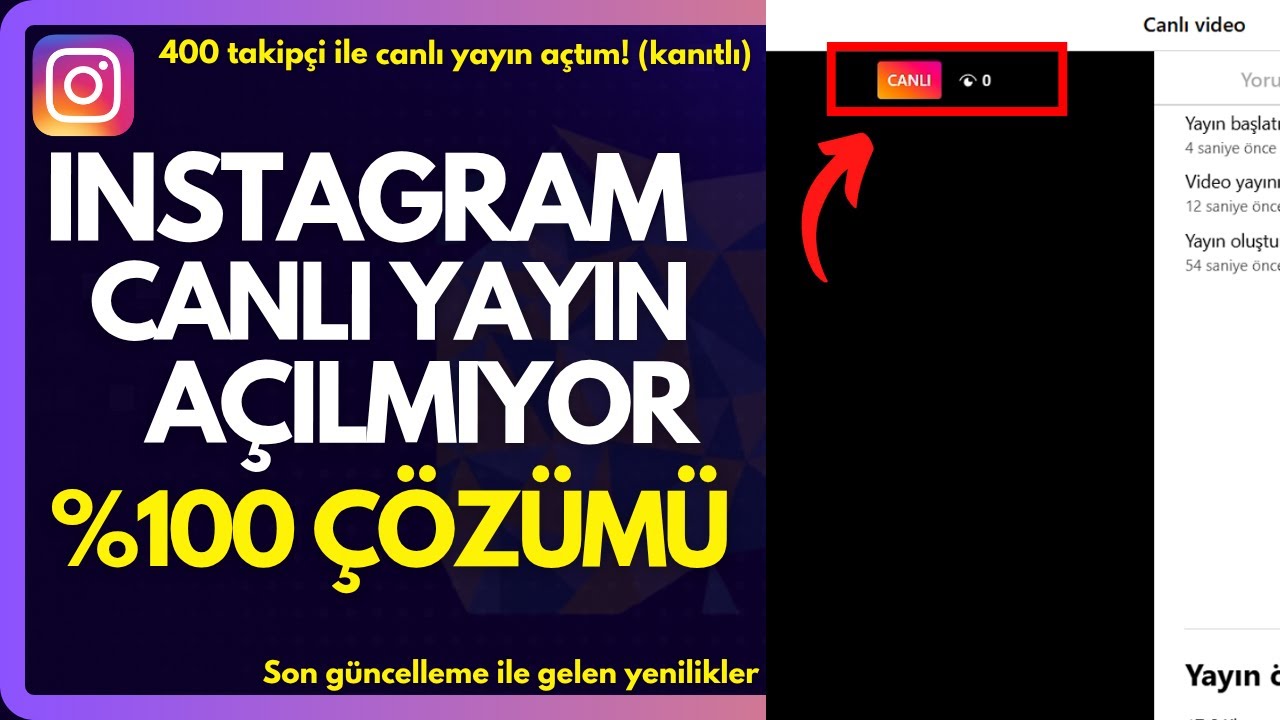 İNSTAGRAM CANLI YAYIN AÇILMIYOR! 400 Takipçi ile canlı yayın açtım!