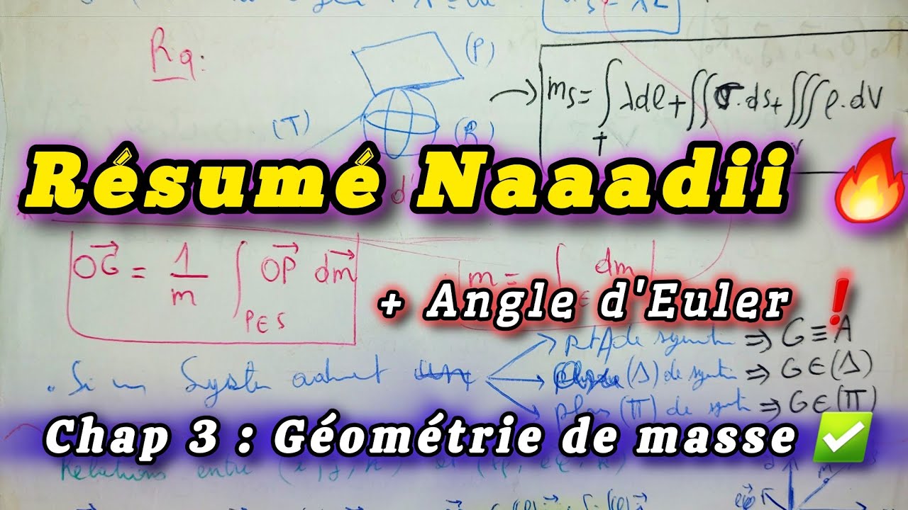 Résumé Mécanique du Solides S3 🔥 | Chapitre 3 : Géométrie de masse ✅️