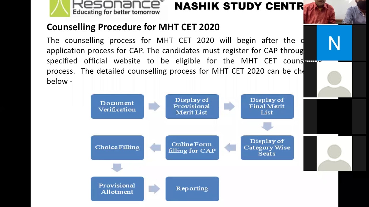 MHT-CET 2020 Counselling Information session
