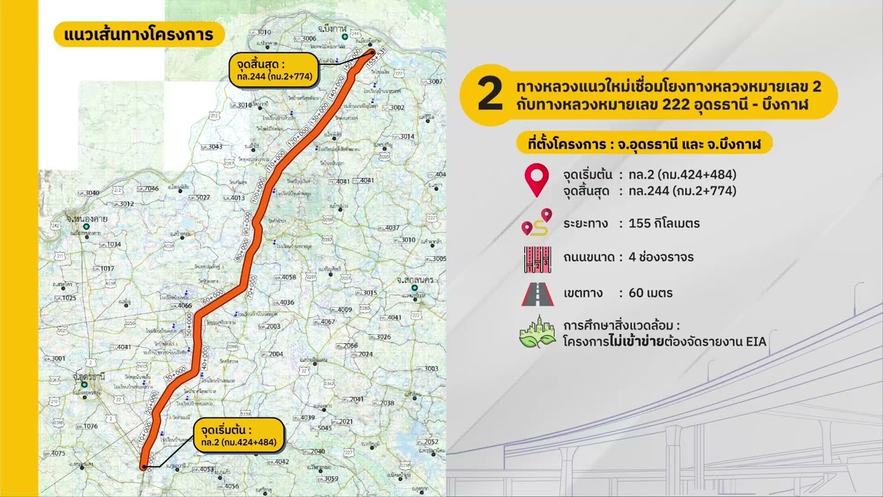 DOH โครงการศึกษาจัดทำแผนพัฒนาทางหลวงแนวใหม่เพื่อสนับสนุนการเชื่อมโยงโครงข่ายคมนาคมและระบบโลจิสติกส์