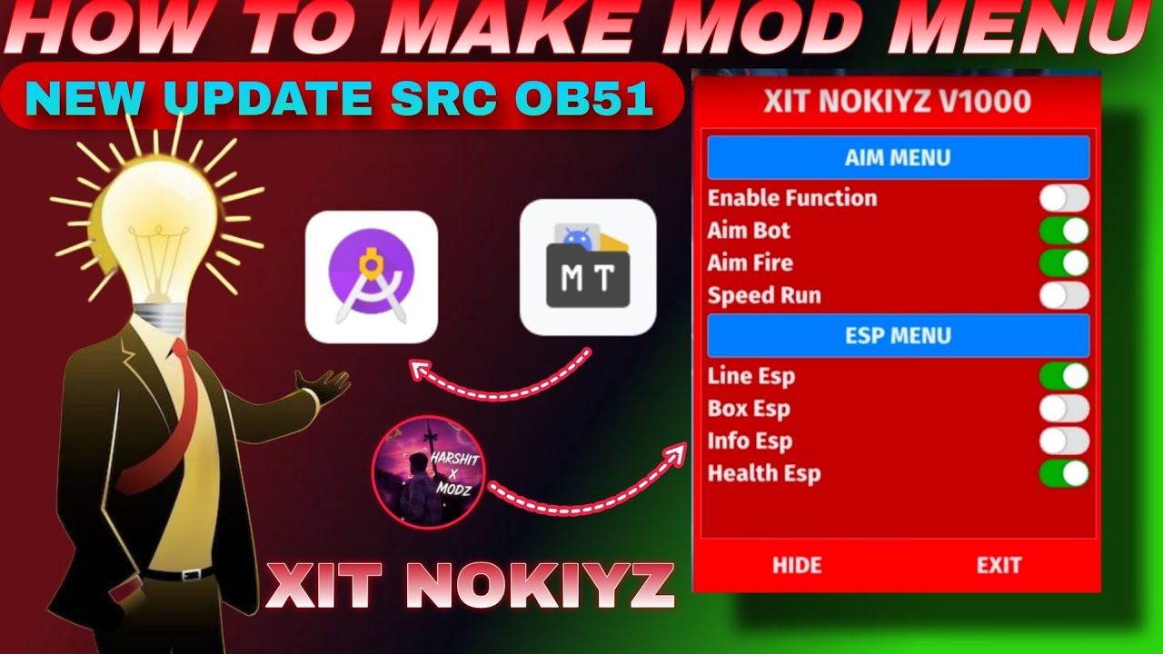 HOW TO MAKE  MOD MENU HACK  । FF MOD MENU SRC 🤯  FF MAKE HACK 🔥🔥🔥