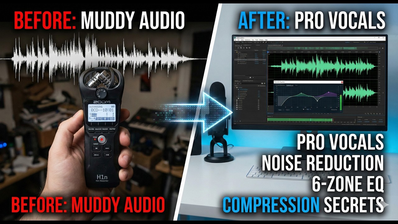 The Complete Recording & Vocal Mixing Workflow : Zoom H1n to Adobe Audition