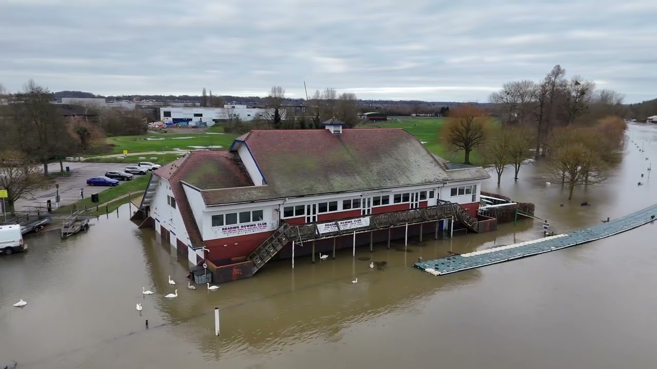 Flooding at Reading Rowing Club, Pipers Island Bowling Club and Reading Festival site 2024