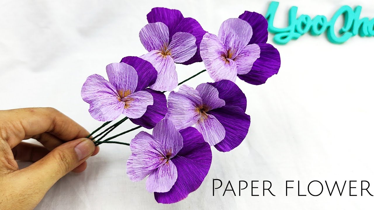 DIY/How to make pansy from crepe paper easily