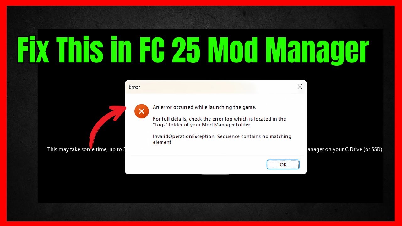 Fix an error occurred while launching the game FIFA mod manager FC 25