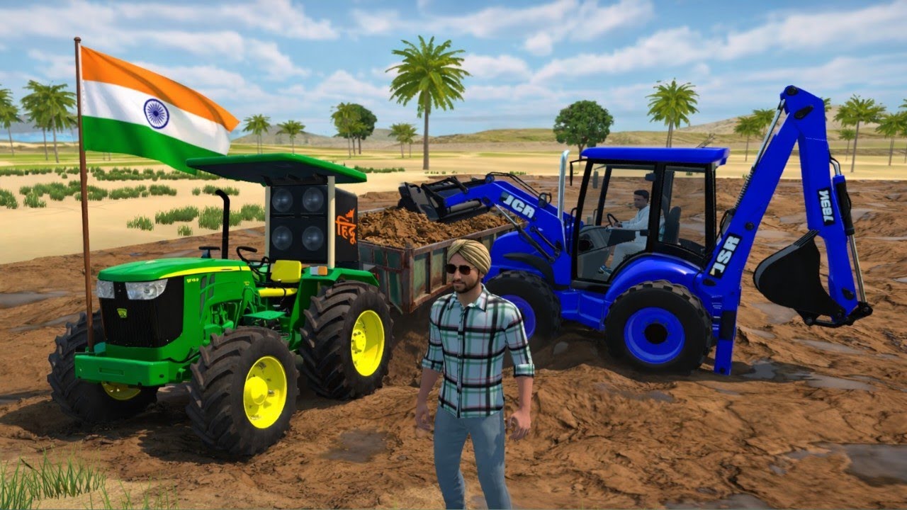 Aaj JCB Se Mitti Loading | John Deere 5075 se ghar ke liye mitti laye 