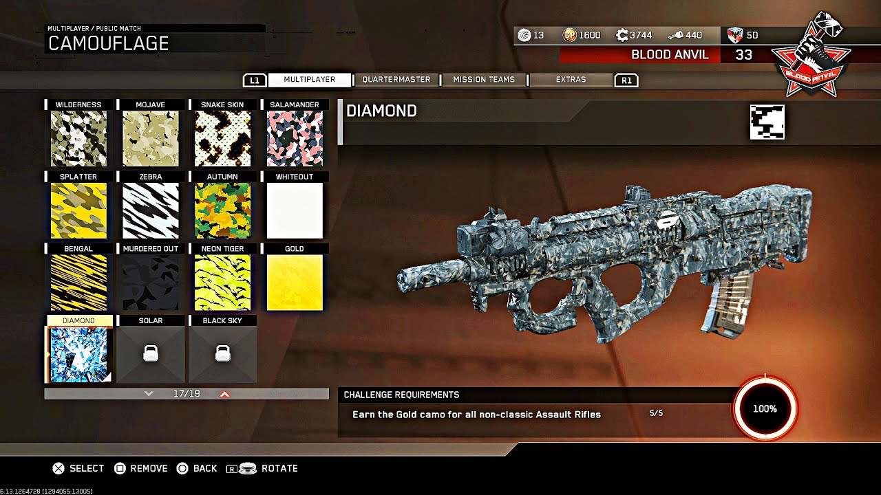 ROAD TO BLACK SKY.. Unlocking Diamond 💎 AR's (Infinite Warfare Camo Challenge)