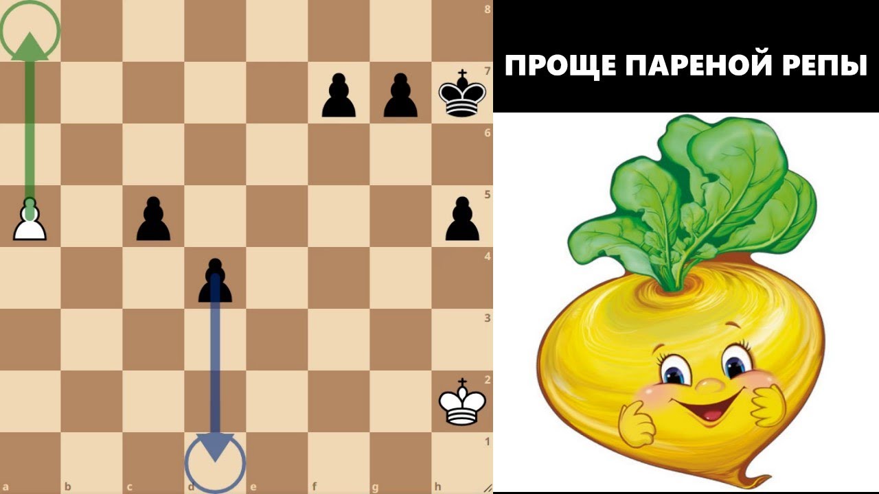 Проще пареной репы! Но не ошибись! #шахматы #chess #chesspuzzle #study #endgame #pawnendgame