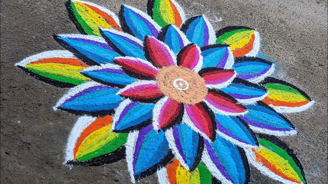 How to make 3Drangoli design for pongal festival |simple kolam||daily kolam|rangoli designs 