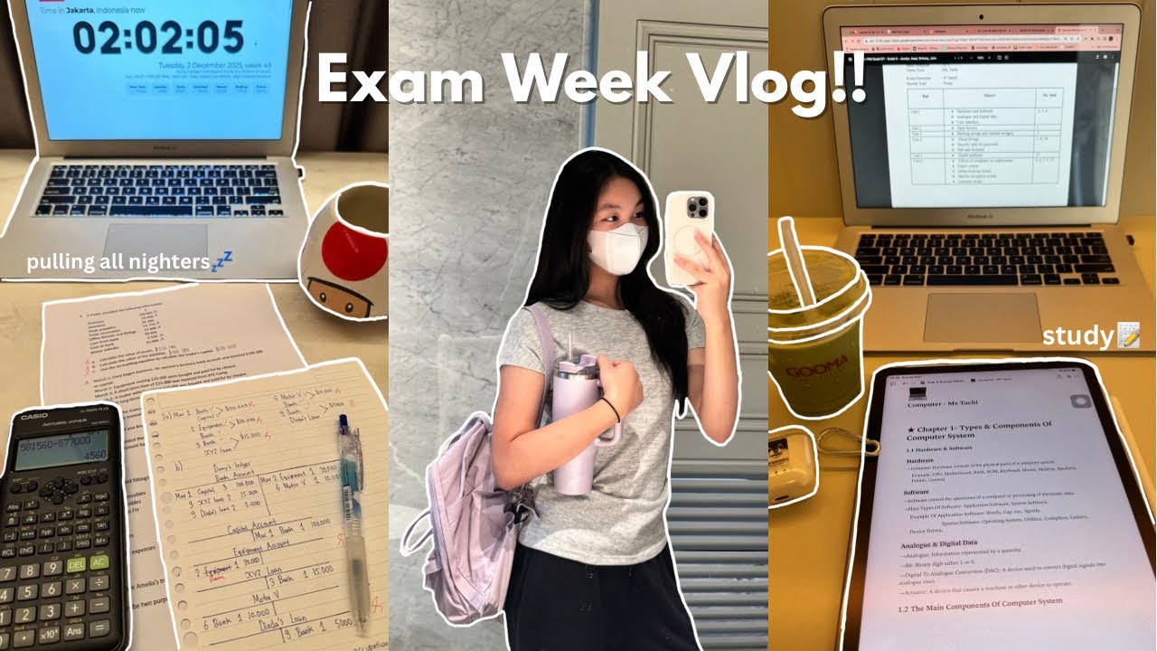 Exam Week Vlog 📝 -pulling all nighters, grinding, lots of studying, etc. 04/12/25