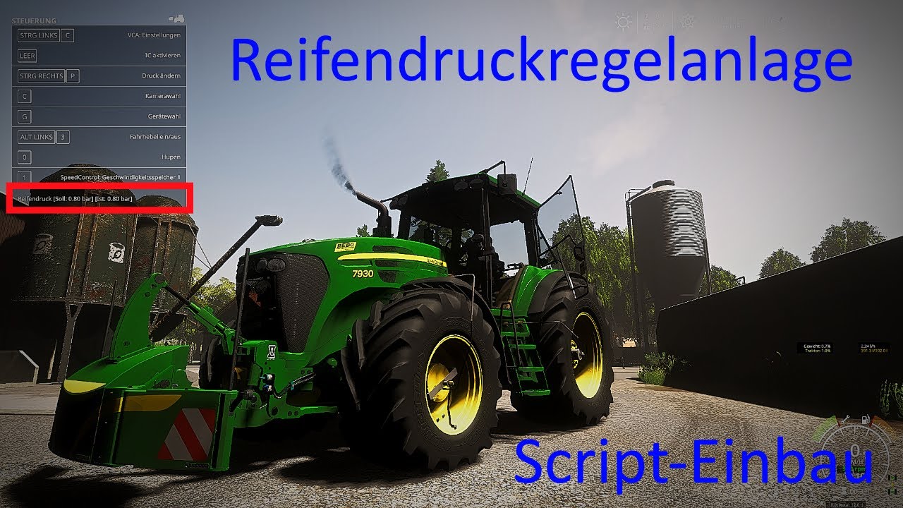 LS19 Einbau Reifendruckregelanlage RDRS RDRA Script im Fendt 700 800 Mod Einbau
