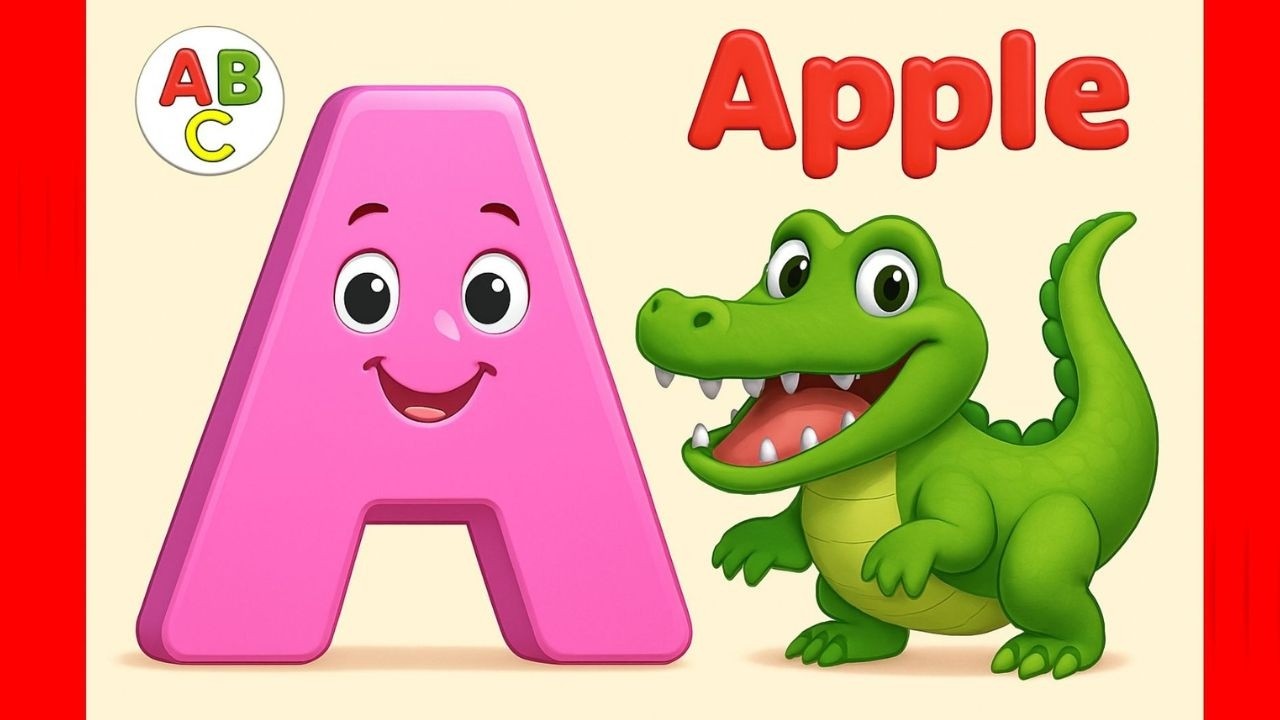 ABC Alphabet Phonics Song  A for Apple A for Alligator 🍎 B for Ball B for Bear 🐻 Kids Learning Video