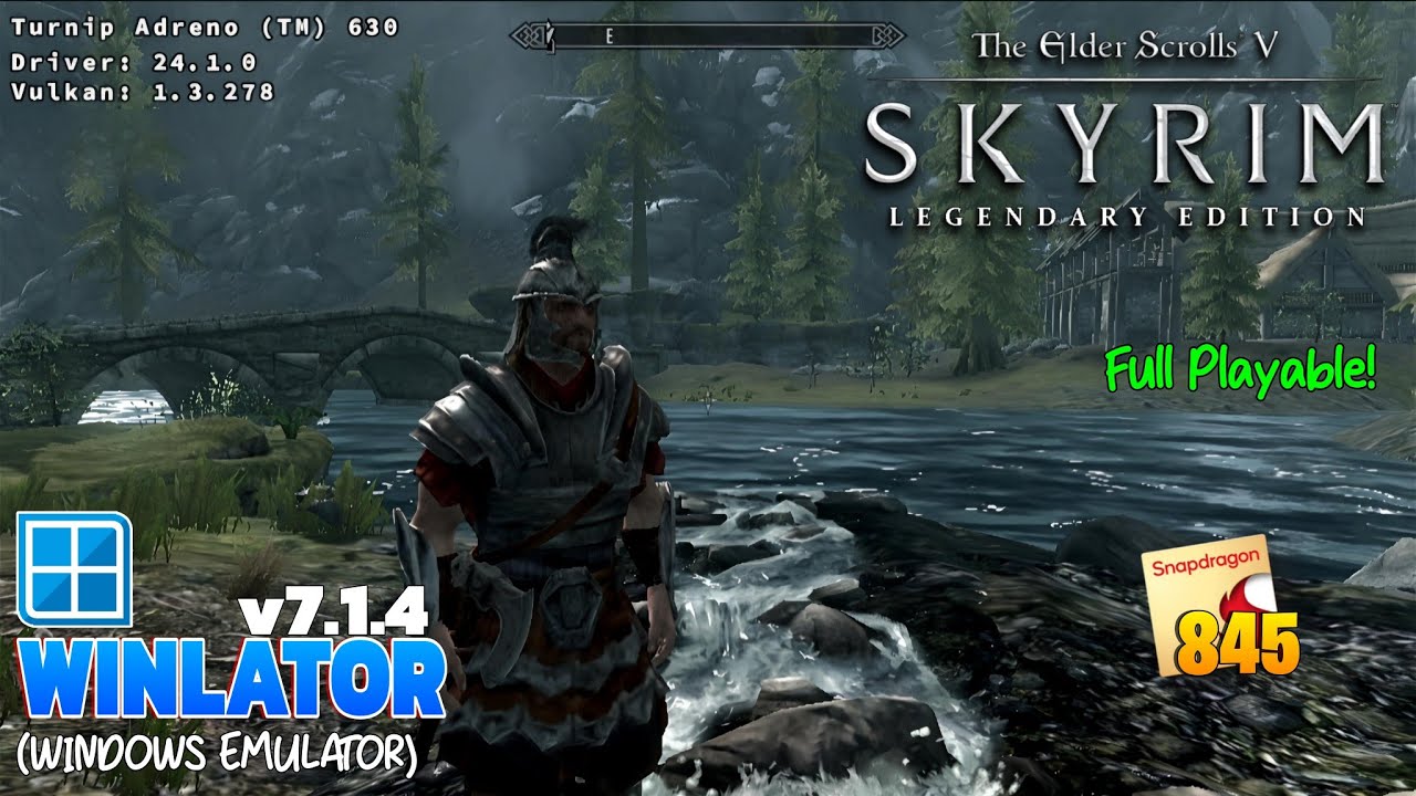 Skyrim Legendary Edition Android Gameplay Winlator v7.1.4 | Tested on Snapdragon 845 + Best Settings