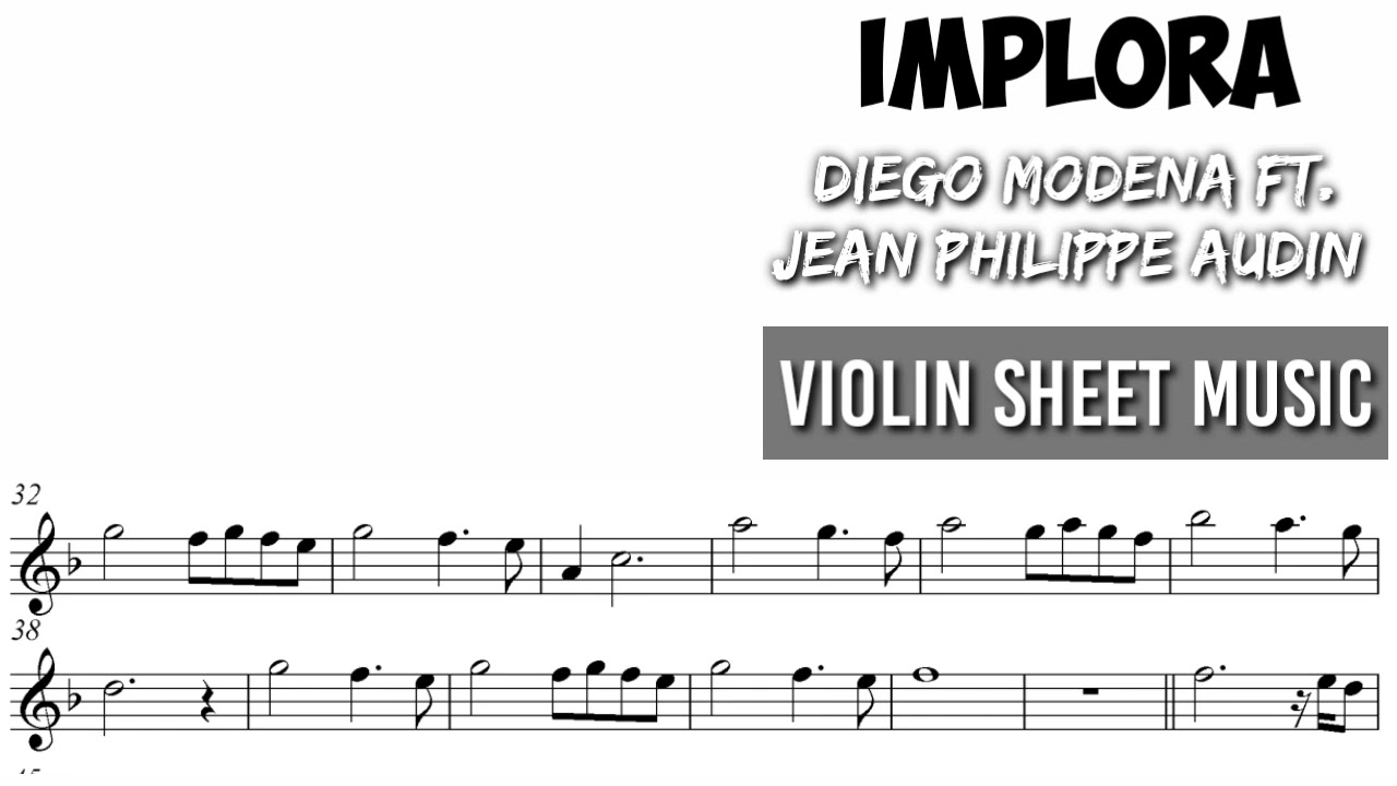 Karaoke || Implora - Modena & Audin || Violin Sheet Music