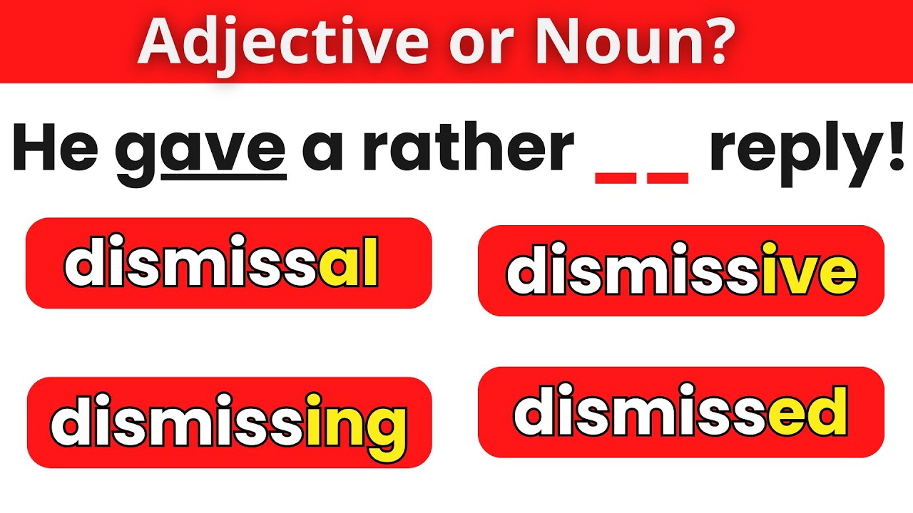 Advanced English Grammar Quiz: Only 1% Can Get a Perfect Score | Adjective or Noun? 🤔