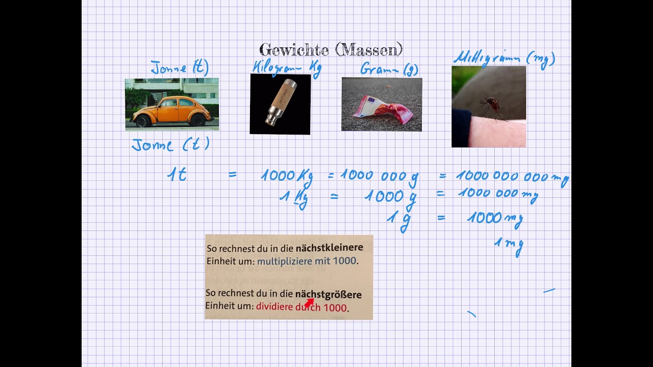 Klasse 5 Gewichte (Massen)