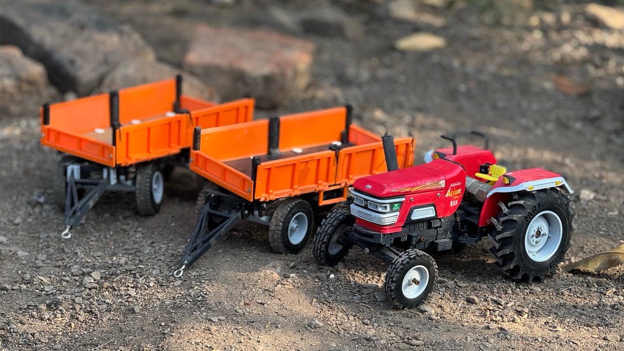 Double Trolley💥 Attached Tractor Powerfull Mini Rc Tractor Toy | Heavy Load | The UK Unboxer 