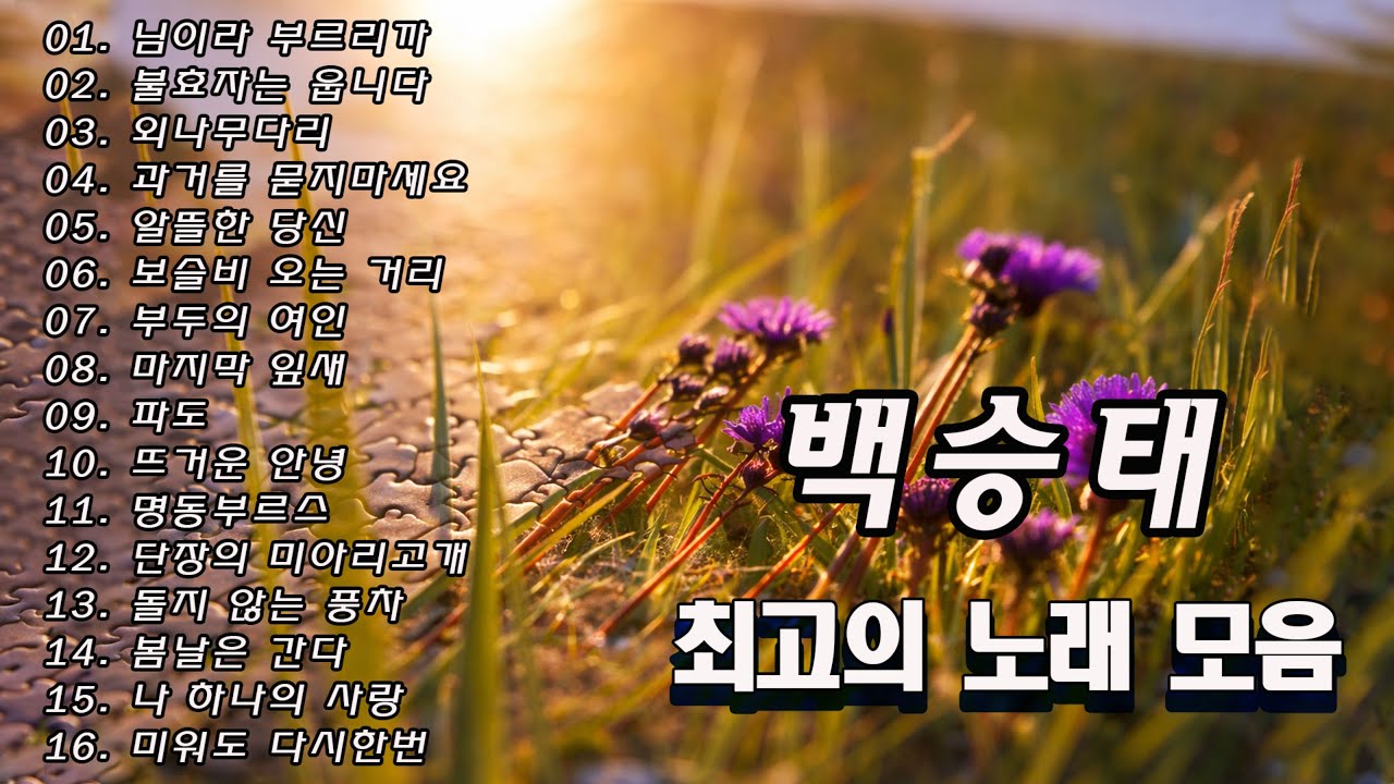 백승태..최고의 노래 모음 🎶 그 시절 우리가 즐겨 듣던 추억의 노래 모음🎶 지금도 자연스럽게 흘러가는 음악