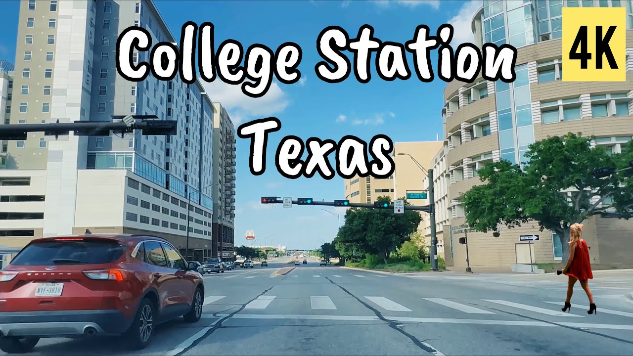 College Station Texas, University Dr & Texas Avenue || Driving Tour 4K 60fps