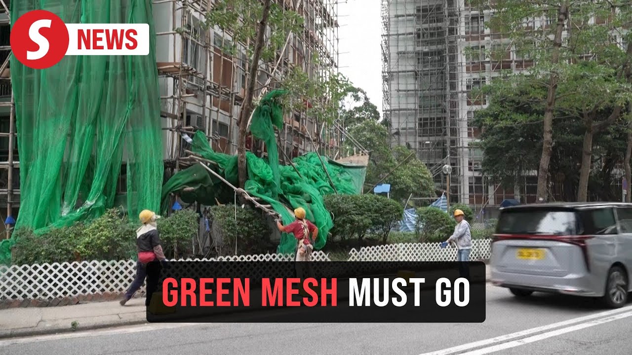 Hong Kong fire: Authorities rush to remove scaffolding nets from all buildings