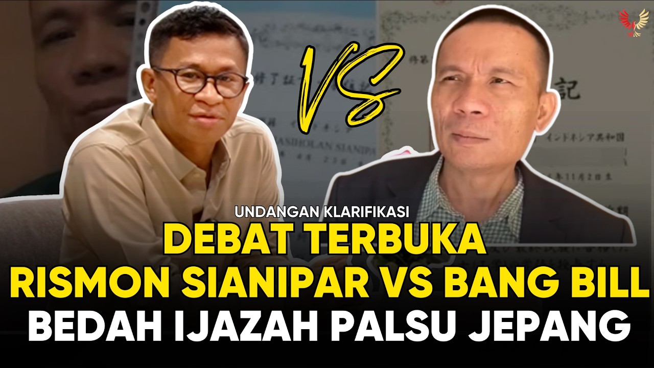 DEBAT TERBUKA RISMON SIANIPAR VS BANG BILL SOAL IJAZAH PALSU DARI YAMAGUCHI JEPANG [UNDANGAN]