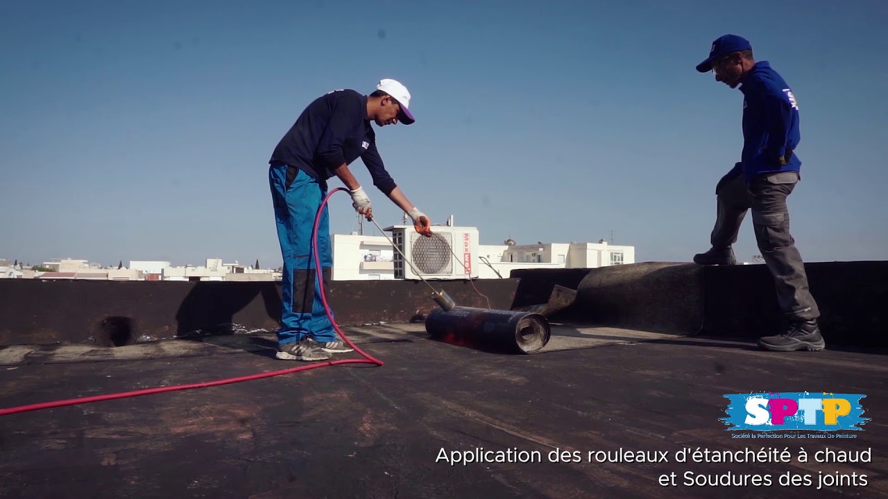 Nos travaux d'étanchéité en rouleaux sp4. Tunis  - Tunisie.