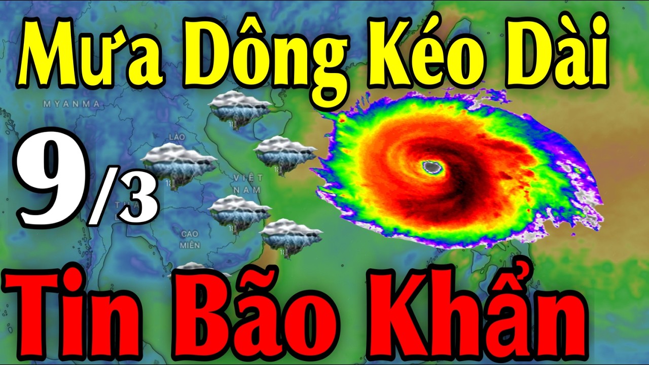 Mưa Dông Kéo Dài Tin Bão Khẩn | Dự Báo thời tiết ngày 9/3 | thời tiết 10 Ngày Tới