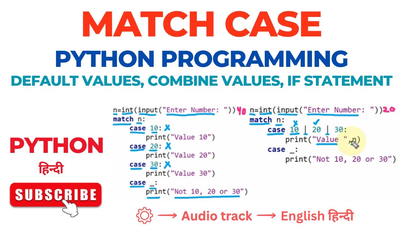 Match Case Statements in Python | Default Values, Combine Values, If Statement | Python Programming