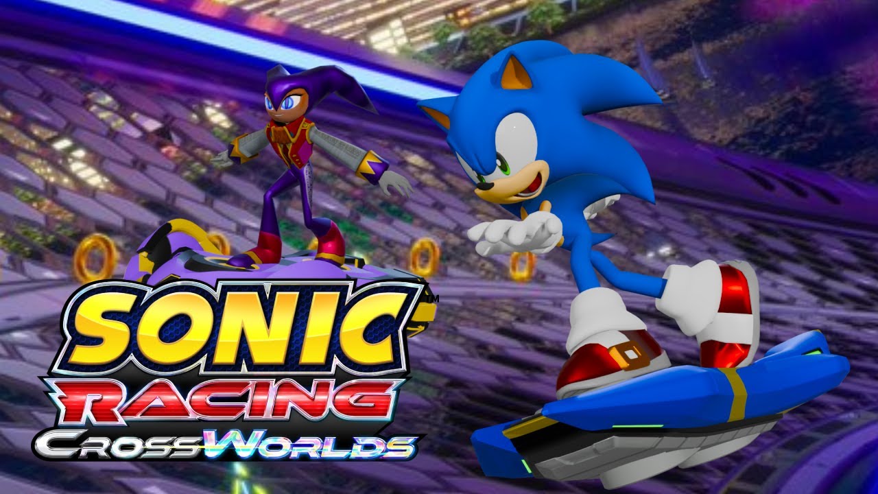 Соник и Найтс играют в Sonic Racing Cross Worlds.