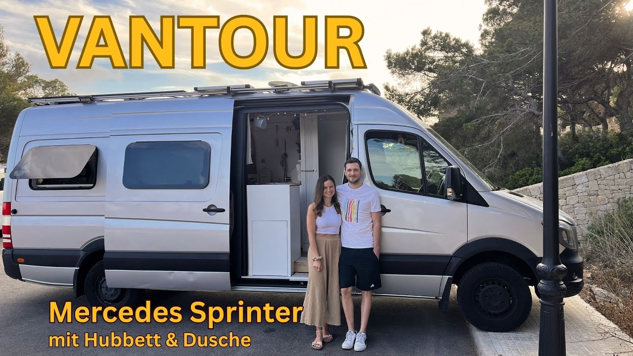 VANTOUR: Mercedes Sprinter Selbstausbau mit Hubbett, Badezimmer & Dusche