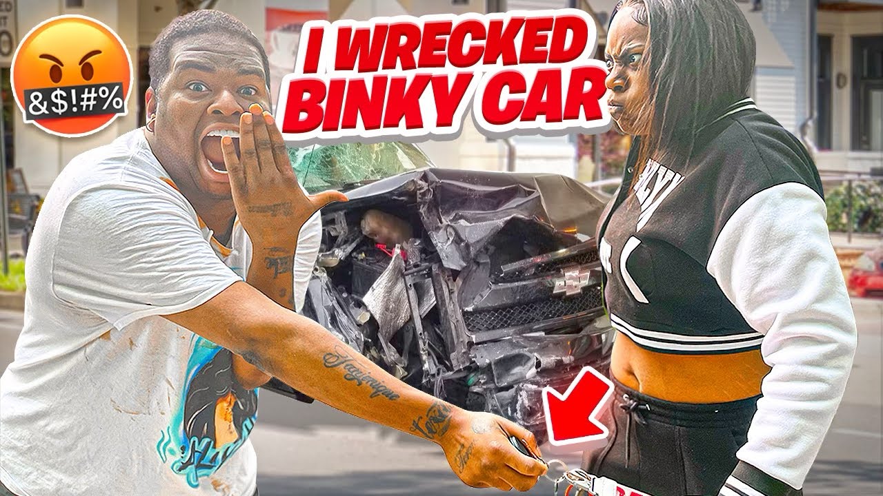 I WRECKED BINKY 🚑 CAR !!!!!!!! PRANKKKK!!!!!!!!!!!!!