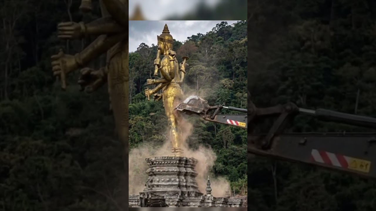 thailand demolished God Vishnu's idol in combodia during conflict 