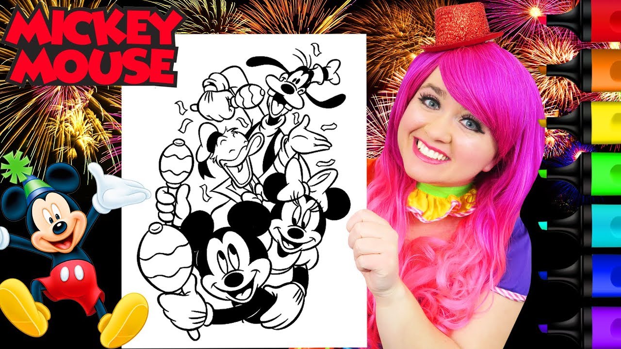 Coloring Mickey & Friends Happy New Years Disney Coloring Page Prismacolor Markers | KiMMi THE CLOWN