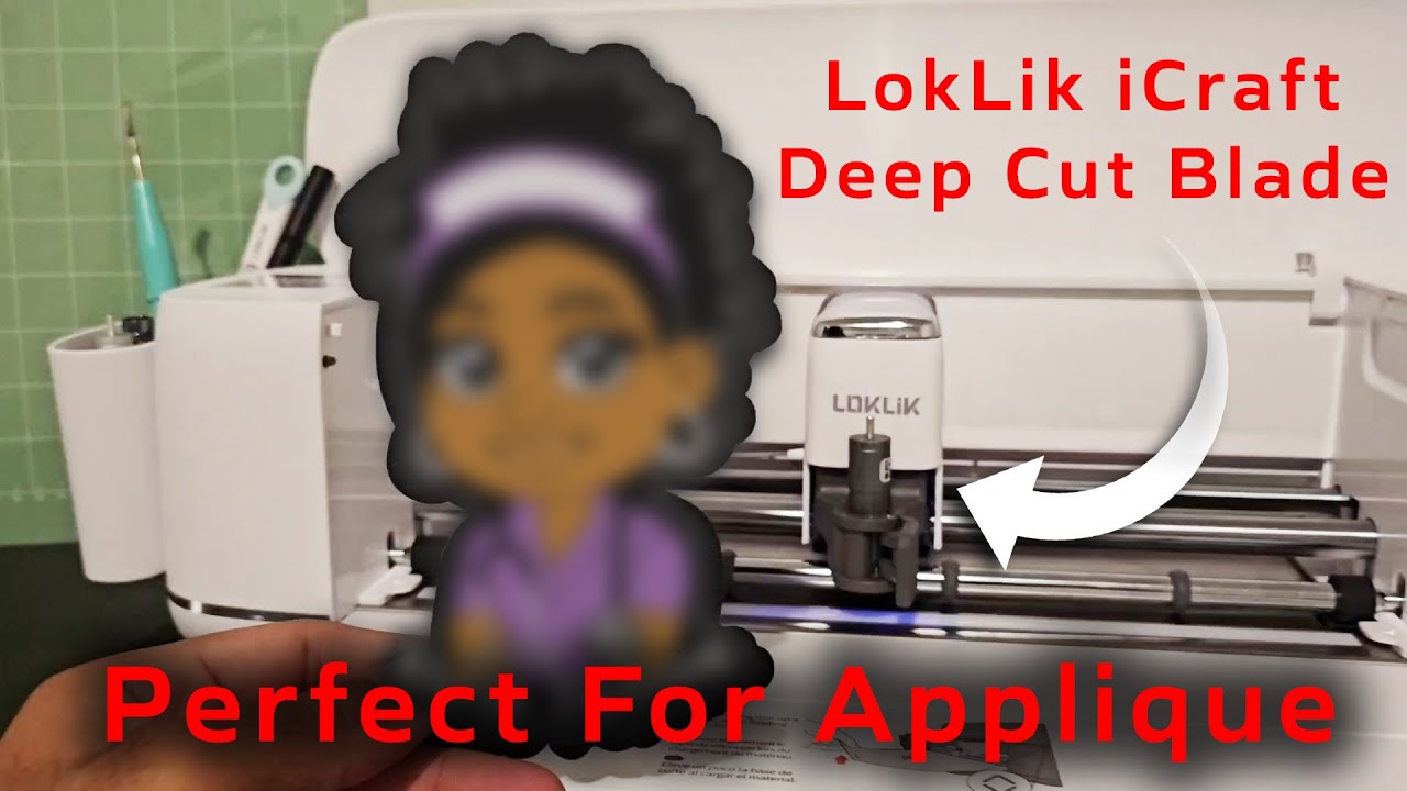 Cut THICK Material With LOKLiK iCraft | Deep Point Cut Blade 🔪  Perfect For Embroidery Applique! 🧵