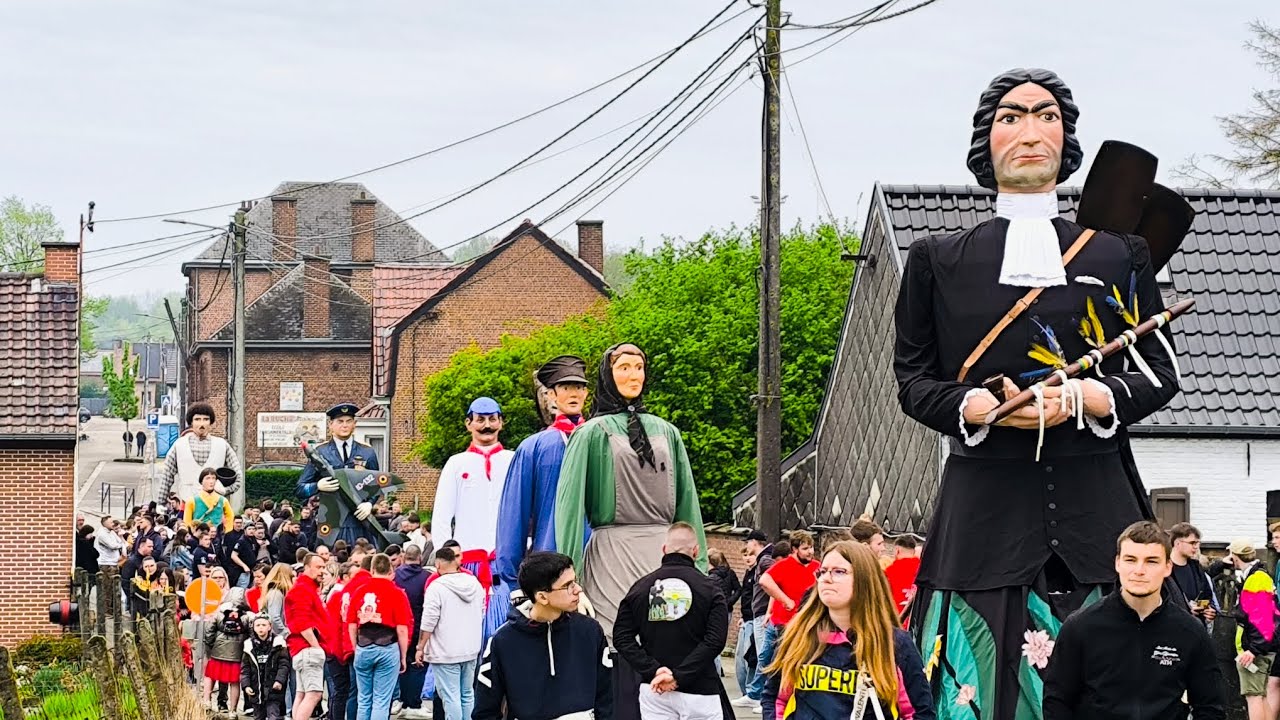 Ducasse de Mainvault 2025, Cortège avec Eul Tacheu et ses invités. 🎊🎉